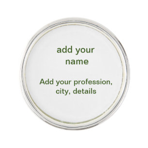 Simple minimal green add your text name photo cust lapel pin
