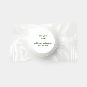 Simple minimal green add your text name photo cust life saver® mints