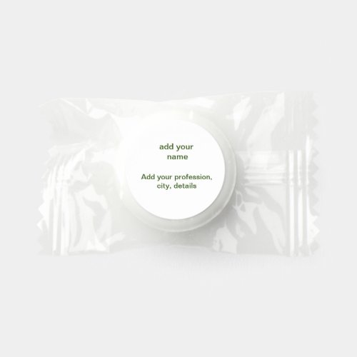 Simple minimal green add your text name photo cust life saver mints
