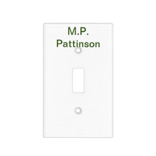Simple minimal green add your text name photo cust light switch cover