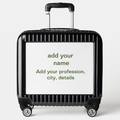 Simple minimal green add your text name photo cust luggage