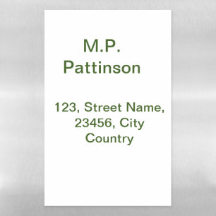 Simple minimal green add your text name photo cust magnetic dry erase sheet