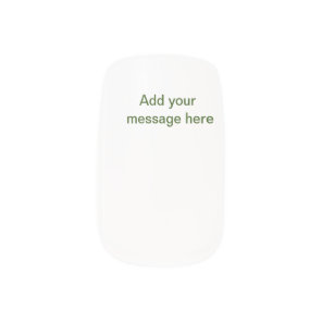 Simple minimal green add your text name photo cust minx nail art