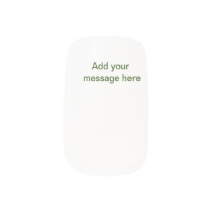Simple minimal green add your text name photo cust minx nail art