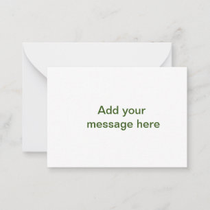 Simple minimal green add your text name photo cust note card