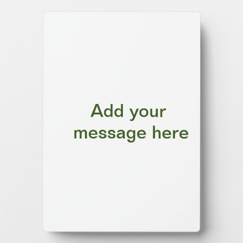 Simple minimal green add your text name photo cust plaque