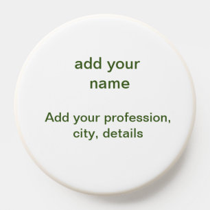 Simple minimal green add your text name photo cust PopSocket
