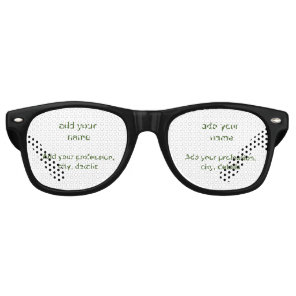 Simple minimal green add your text name photo cust retro sunglasses