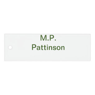 Simple minimal green add your text name photo cust ruler