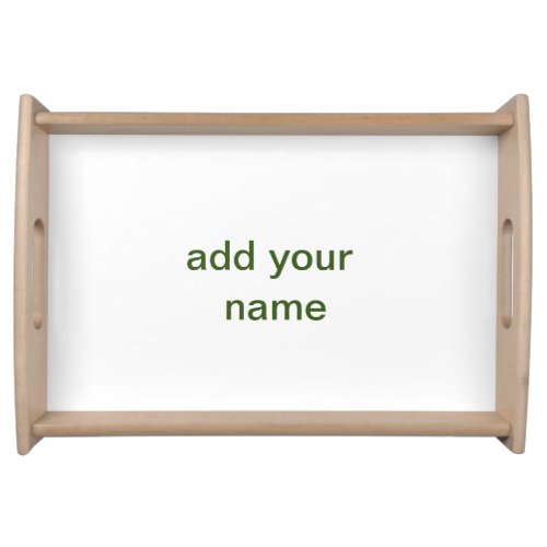 Simple minimal green add your text name photo cust serving tray