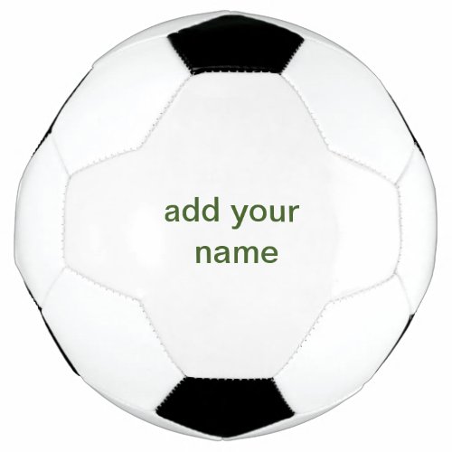 Simple minimal green add your text name photo cust soccer ball