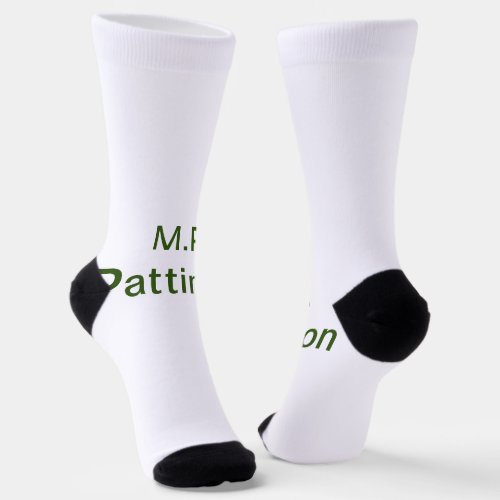 Simple minimal green add your text name photo cust socks