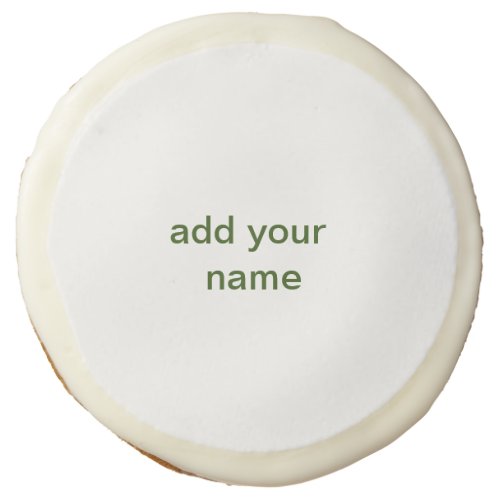 Simple minimal green add your text name photo cust sugar cookie