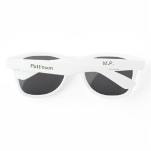 Simple minimal green add your text name photo cust sunglasses
