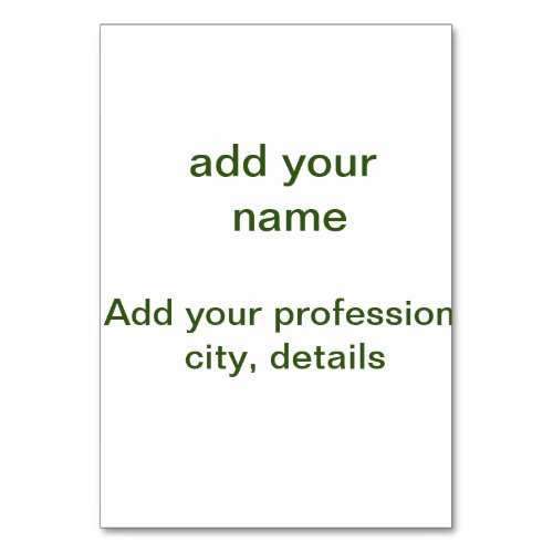 Simple minimal green add your text name photo cust table number