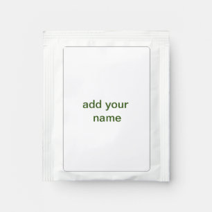 Simple minimal green add your text name photo cust tea bag drink mix