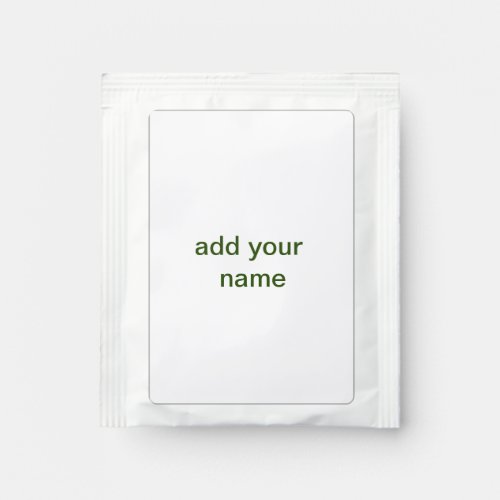 Simple minimal green add your text name photo cust tea bag drink mix