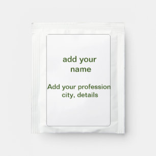Simple minimal green add your text name photo cust tea bag drink mix