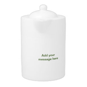 Simple minimal green add your text name photo cust teapot