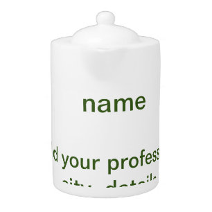 Simple minimal green add your text name photo cust teapot