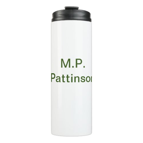 Simple minimal green add your text name photo cust thermal tumbler