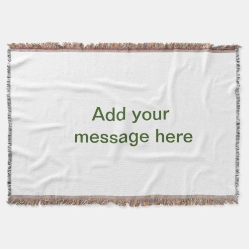 Simple minimal green add your text name photo cust throw blanket