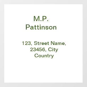 Simple minimal green add your text name photo cust wall decal