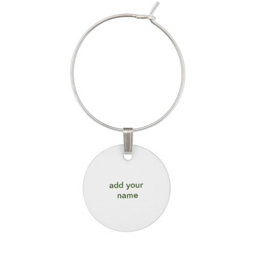 Simple minimal green add your text name photo cust wine charm