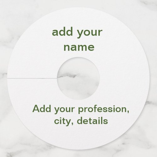 Simple minimal green add your text name photo cust wine glass tag