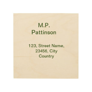 Simple minimal green add your text name photo cust wood wall art