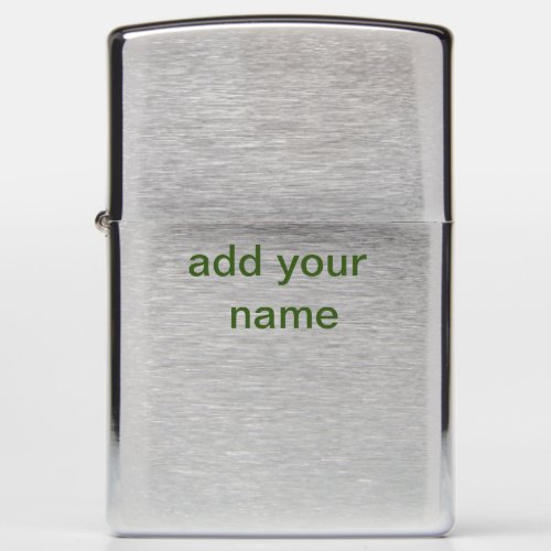 Simple minimal green add your text name photo cust zippo lighter