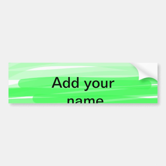 Simple minimal green shade add name text logo thro bumper sticker (Front)
