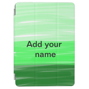 Simple minimal green shade add name text logo thro iPad air cover