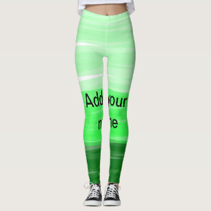 Simple minimal green shade add name text logo thro leggings