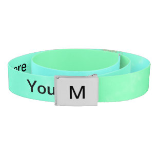Simple minimal green watercolor glitter add text t belt