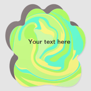 Simple minimal green watercolor glitter add text t car magnet