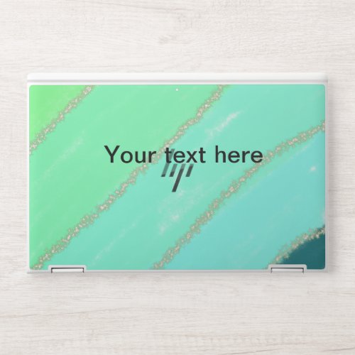 Simple minimal green watercolor glitter add text t HP laptop skin