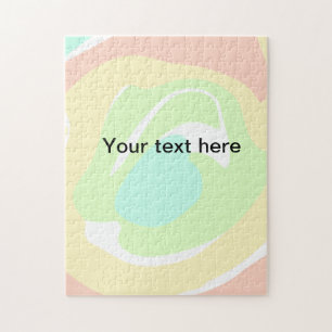 Simple minimal green watercolor glitter add text t jigsaw puzzle