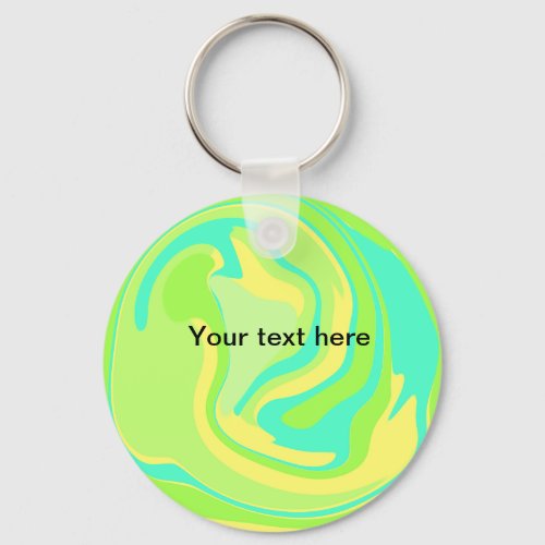 Simple minimal green watercolor glitter add text t keychain