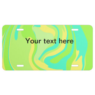 Simple minimal green watercolor glitter add text t license plate
