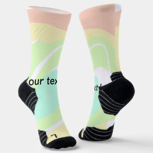 Simple minimal green watercolor glitter add text t socks