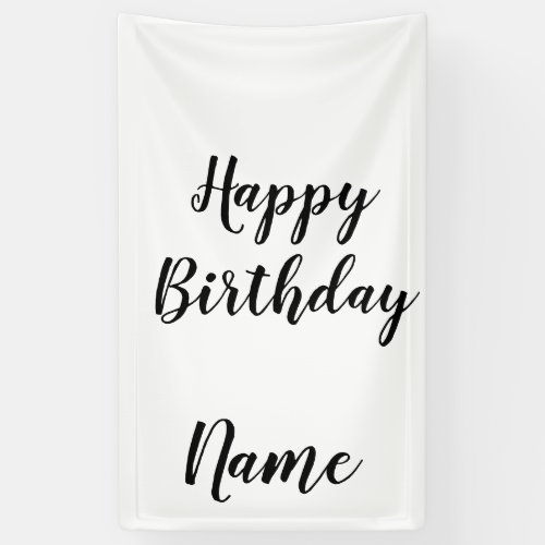 simple minimal happy birthday add your name  banner