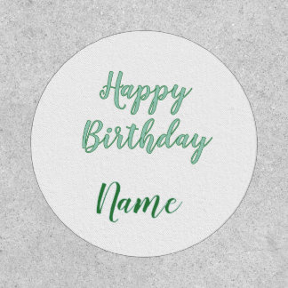 simple minimal happy birthday add your name patch