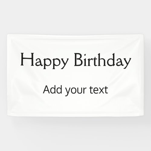 simple minimal happy birthday add your text name b banner