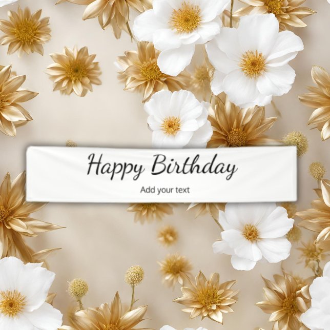 simple minimal happy birthday add your text name b banner (Creator Uploaded)