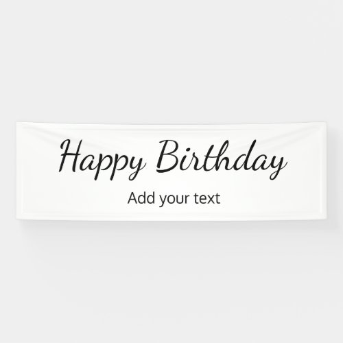 simple minimal happy birthday add your text name b banner