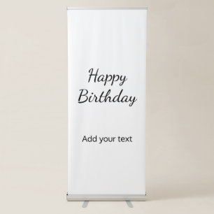 simple minimal happy birthday add your text name b retractable banner