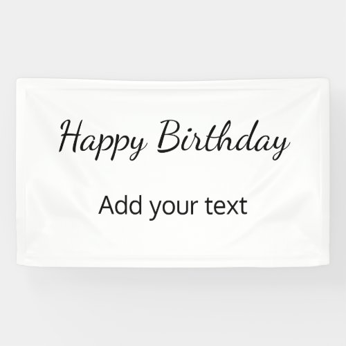 simple minimal happy birthday add your text name banner