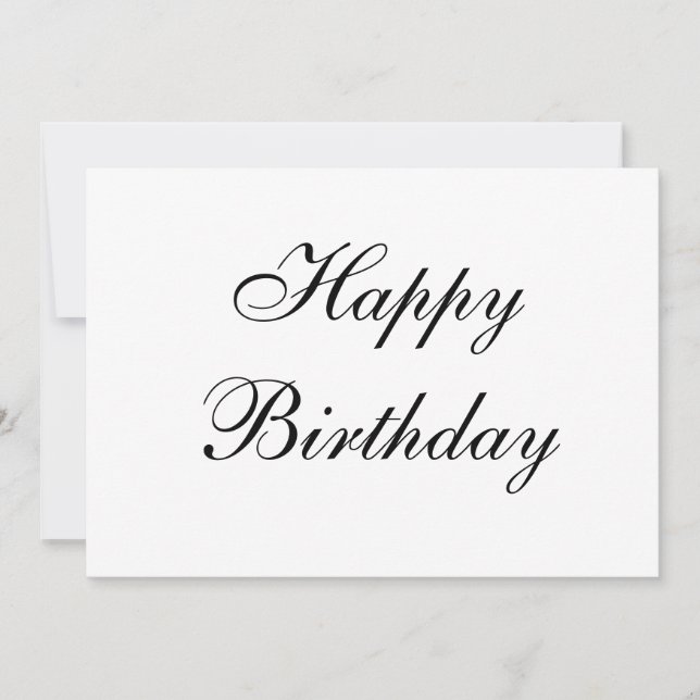 simple minimal happy birthday calligraphy card (Front)
