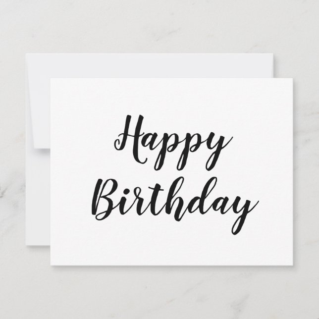 simple minimal happy birthday calligraphy card (Front)